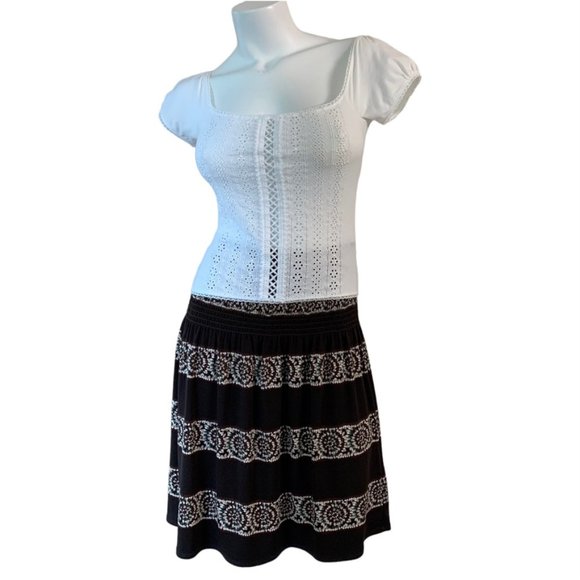 Oasis white eyelet +ribbon puff sleeve crop top - Picture 5 of 12